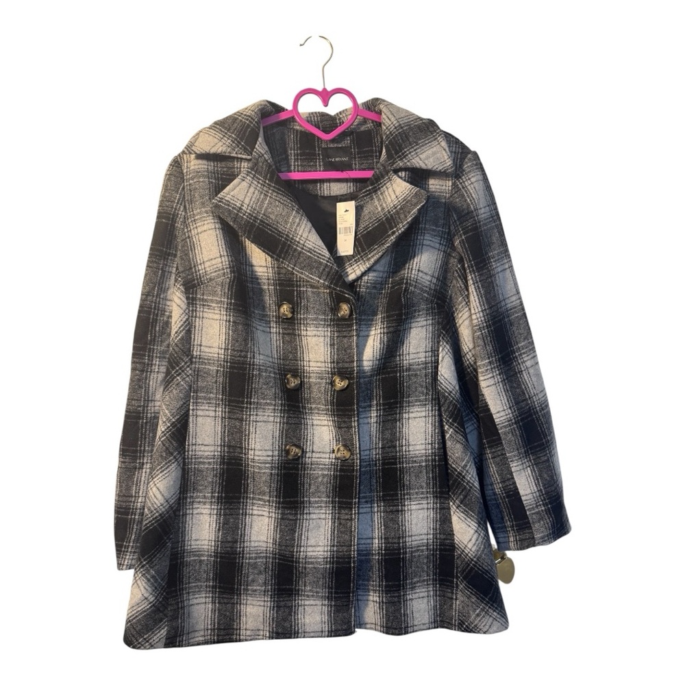 Lane Bryant Double-Breasted Faux-Wool Coat - Picture 4 of 7
